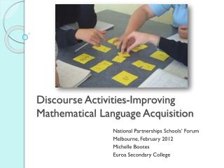 Discourse Activities-Improving Mathematical Language Acquisition