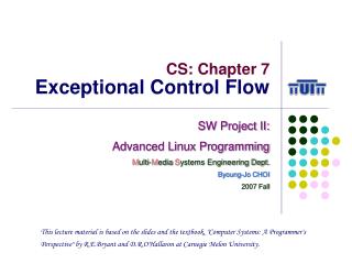 CS: Chapter 7 Exceptional Control Flow