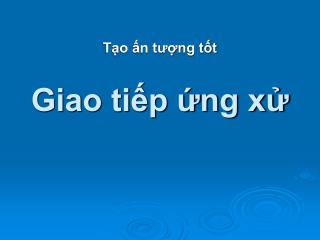 Giao tiếp ứng xử