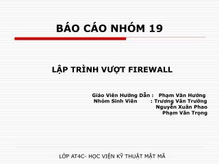 BÁO CÁO NHÓM 19