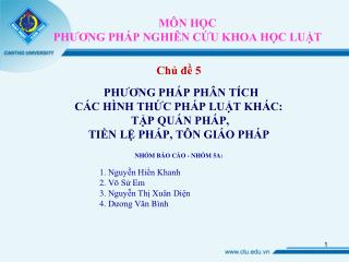 MÔN HỌC PHƯƠNG PHÁP NGHIÊN CỨU KHOA HỌC LUẬT