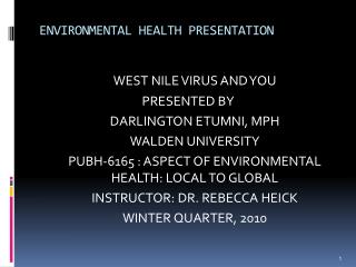 ENVIRONMENTAL HEALTH PRESENTATION