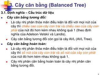 3. Cây cân bằng (Balanced Tree)