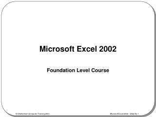 Microsoft Excel 2002