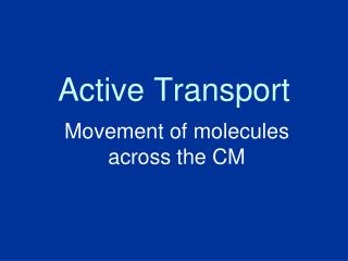 Active Transport