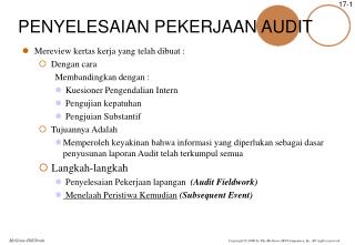 PENYELESAIAN PEKERJAAN AUDIT