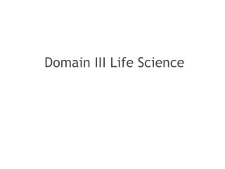 Domain III Life Science