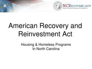 American Recovery and Reinvestment Act