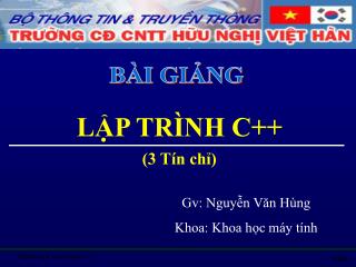 LẬP TRÌNH C++ (3 Tín chỉ)