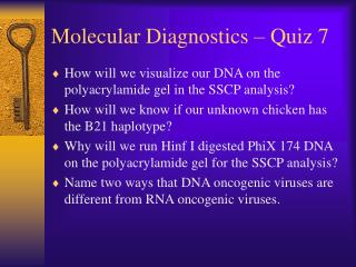 Molecular Diagnostics – Quiz 7