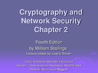 Cryptography and Network Security Chapter 2