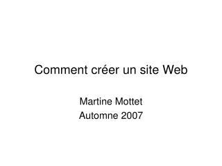 Comment créer un site Web