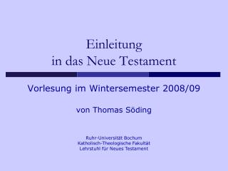 Einleitung in das Neue Testament