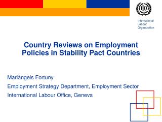 Country Reviews on Employment Policies in Stability Pact Countries