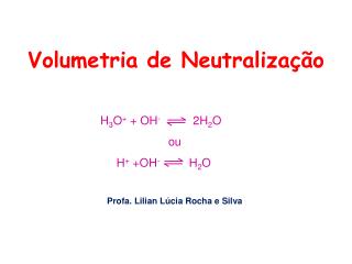 Volumetria de Neutralização