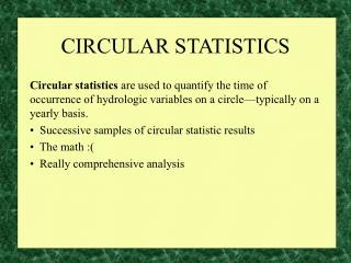 CIRCULAR STATISTICS