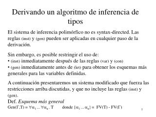 Derivando un algoritmo de inferencia de tipos