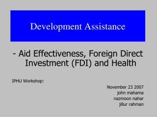 Development Assistance