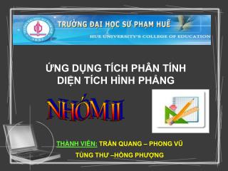 ỨNG DỤNG TÍCH PHÂN TÍNH DIỆN TÍCH HÌNH PHẲNG