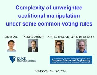 Complexity of unweighted coalitional manipulation under some common voting rules