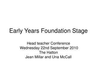 Early Years Foundation Stage