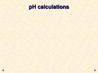 pH calculations