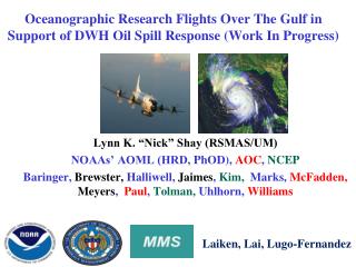 Lynn K. “Nick” Shay (RSMAS/UM) NOAAs’ AOML (HRD, PhOD ), AOC , NCEP