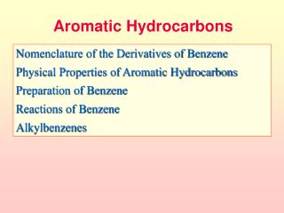 Aromatic Hydrocarbons