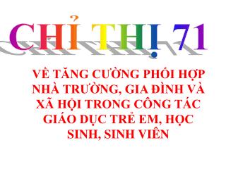 CHỈ THỊ 71