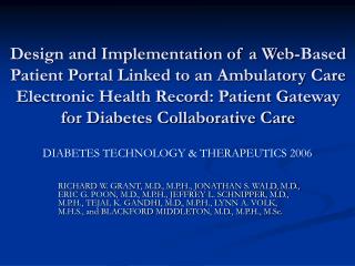 DIABETES TECHNOLOGY &amp; THERAPEUTICS 2006