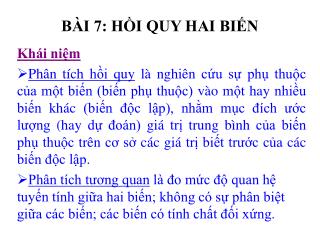 BÀI 7: HỒI QUY HAI BIẾN