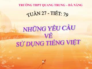 TRƯỜNG THPT QUANG TRUNG – ĐÀ NẴNG