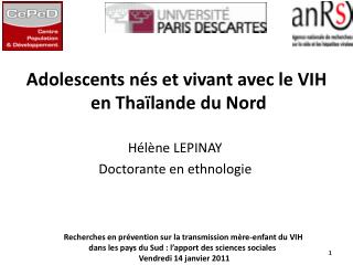 Adolescents nés et vivant avec le VIH en Thaïlande du Nord
