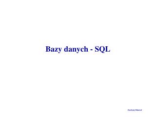 Bazy danych - SQL