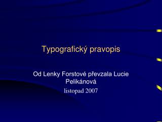 Typografický pravopis
