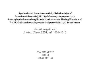Synthesis and Structure-Activity Relationships of