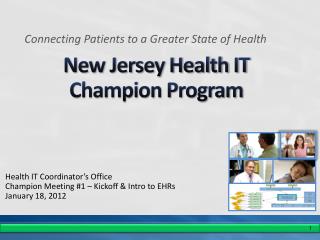 New Jersey Health IT Champion Program