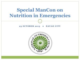 Special ManCon on Nutrition in Emergencies