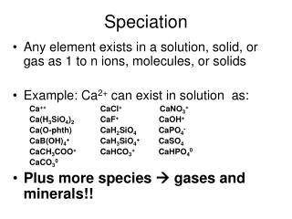 Speciation