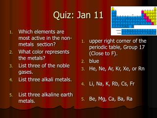 Quiz: Jan 11