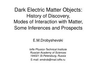 E.M.Drobyshevski