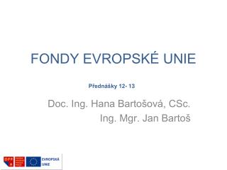 FONDY EVROPSKÉ UNIE