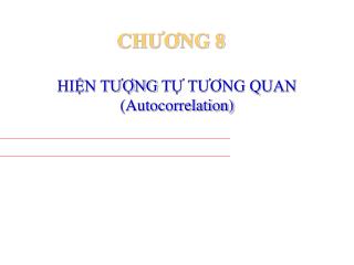 HIỆN TƯỢNG TỰ TƯƠNG QUAN (Autocorrelation)