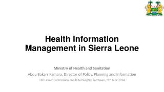 Health Information Management in Sierra Leone