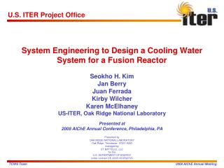 System Engineering to Design a Cooling Water System for a Fusion Reactor