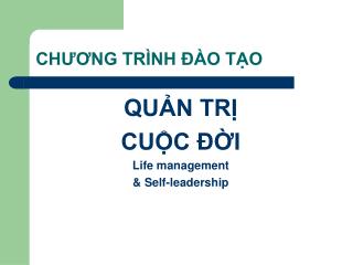 CHƯƠNG TRÌNH ĐÀO TẠO