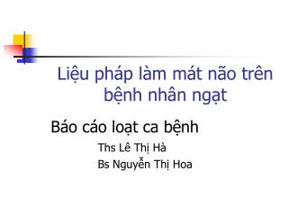 Liệu pháp làm mát não trên bệnh nhân ngạt