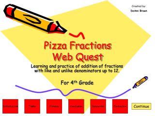 Pizza Fractions Web Quest