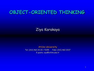 OBJECT-ORIENTED THINKING