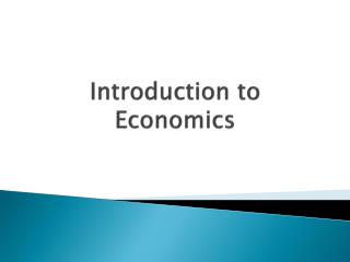 Introduction to Economics